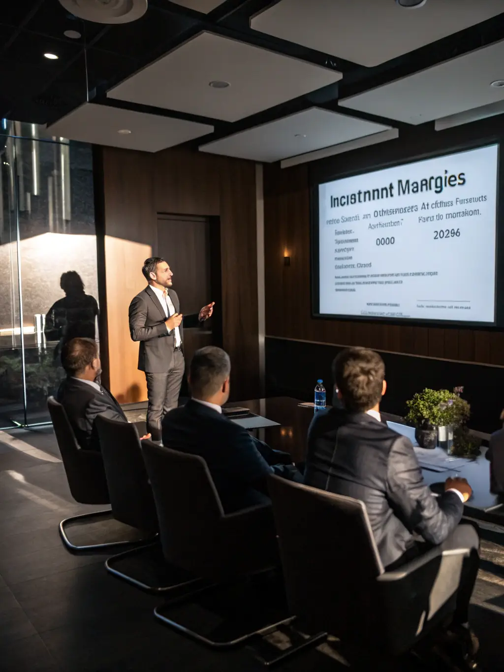 A professional setting showcasing a structured installment sales presentation, emphasizing deferred capital gains and guaranteed payments.